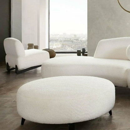 Diamond Sofa Armless Curved Back White Boucle Sherpa Slipper Chair