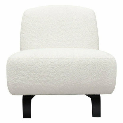 Diamond Sofa Armless Curved Back White Boucle Sherpa Slipper Chair