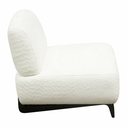 Diamond Sofa Armless Curved Back White Boucle Sherpa Slipper Chair