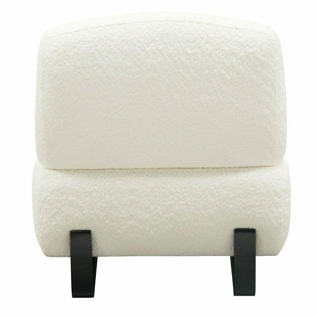 Diamond Sofa Armless Curved Back White Boucle Sherpa Slipper Chair