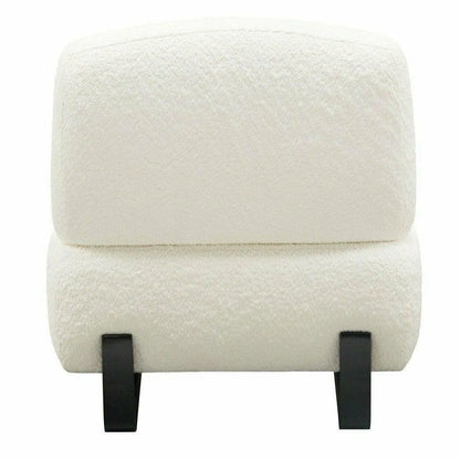 Diamond Sofa Armless Curved Back White Boucle Sherpa Slipper Chair