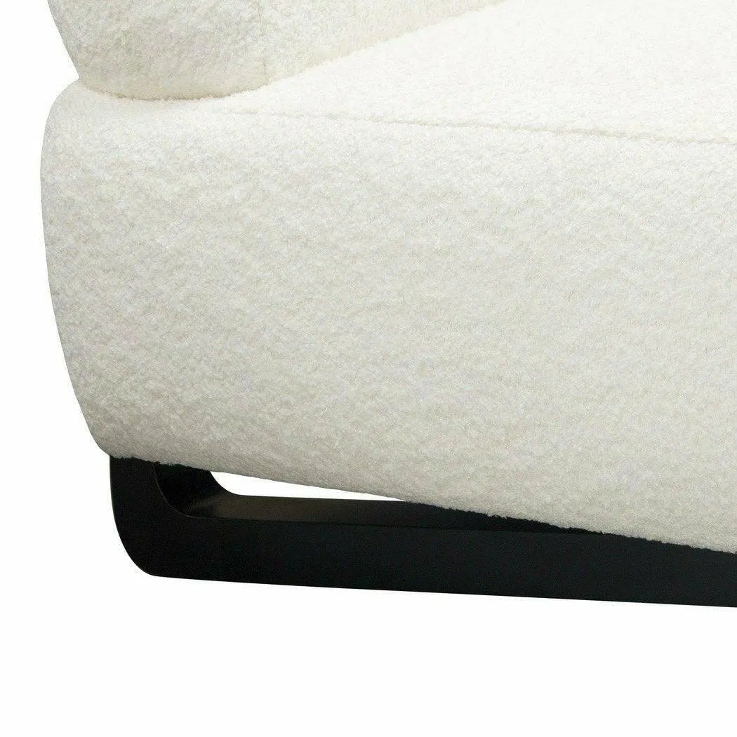 Diamond Sofa Armless Curved Back White Boucle Sherpa Slipper Chair
