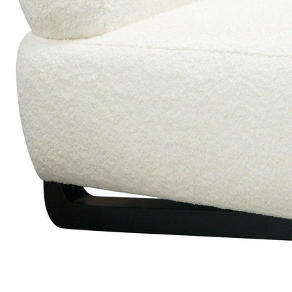 Diamond Sofa Armless Curved Back White Boucle Sherpa Slipper Chair