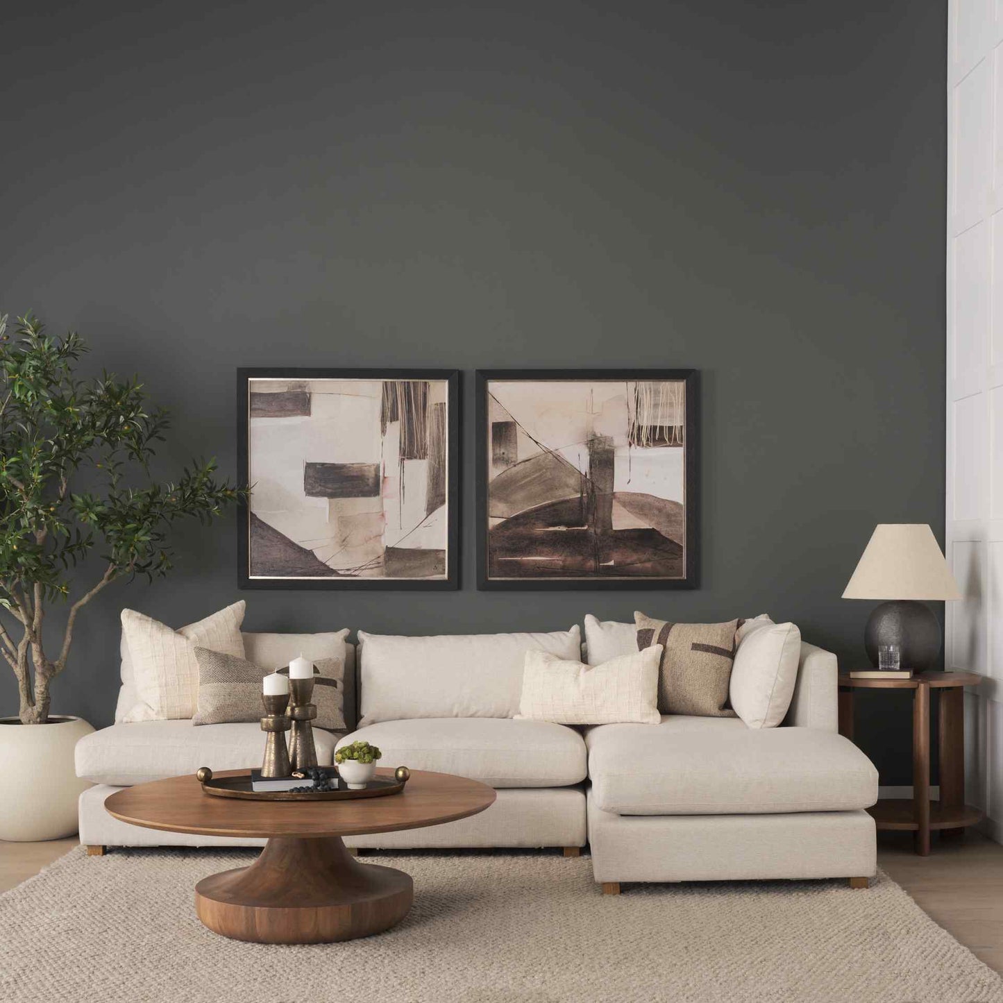 Arno Wooden Sculptural Round Coffee Table