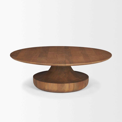 Arno Wooden Sculptural Round Coffee Table