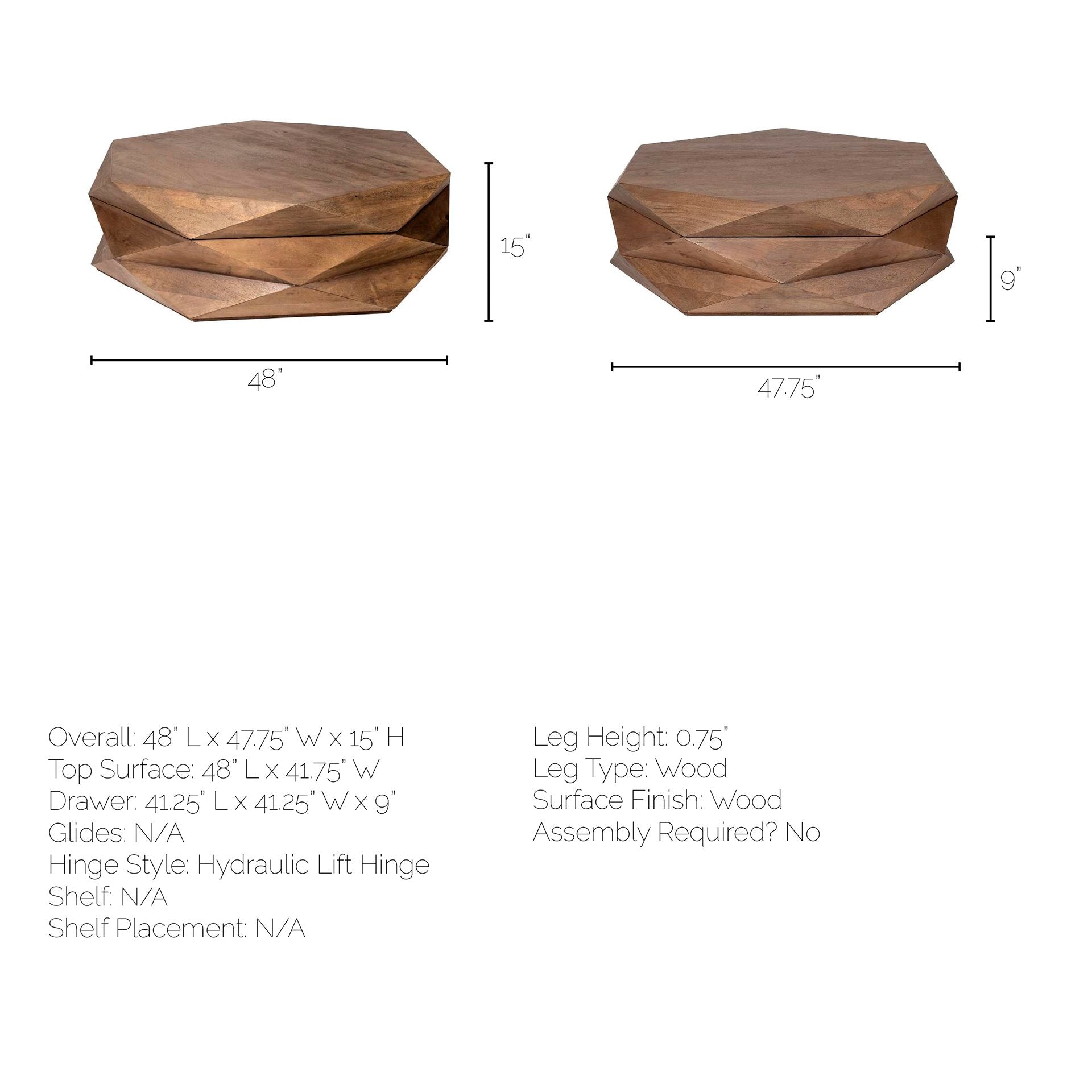 Mercana Arreto Hexagonal Storage Coffee Table