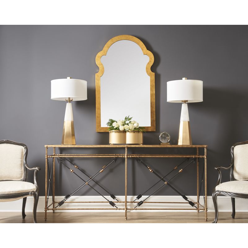 Chelsea House Arrow Gold Leaf On Iron Frame Console Table