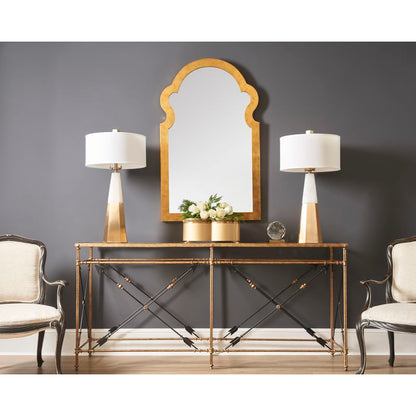 Chelsea House Arrow Gold Leaf On Iron Frame Console Table