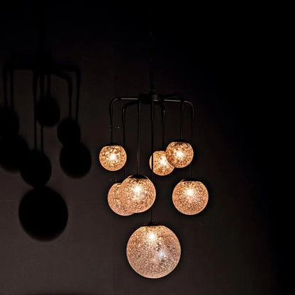 Artemis Chandelier, Steel with Black Finish