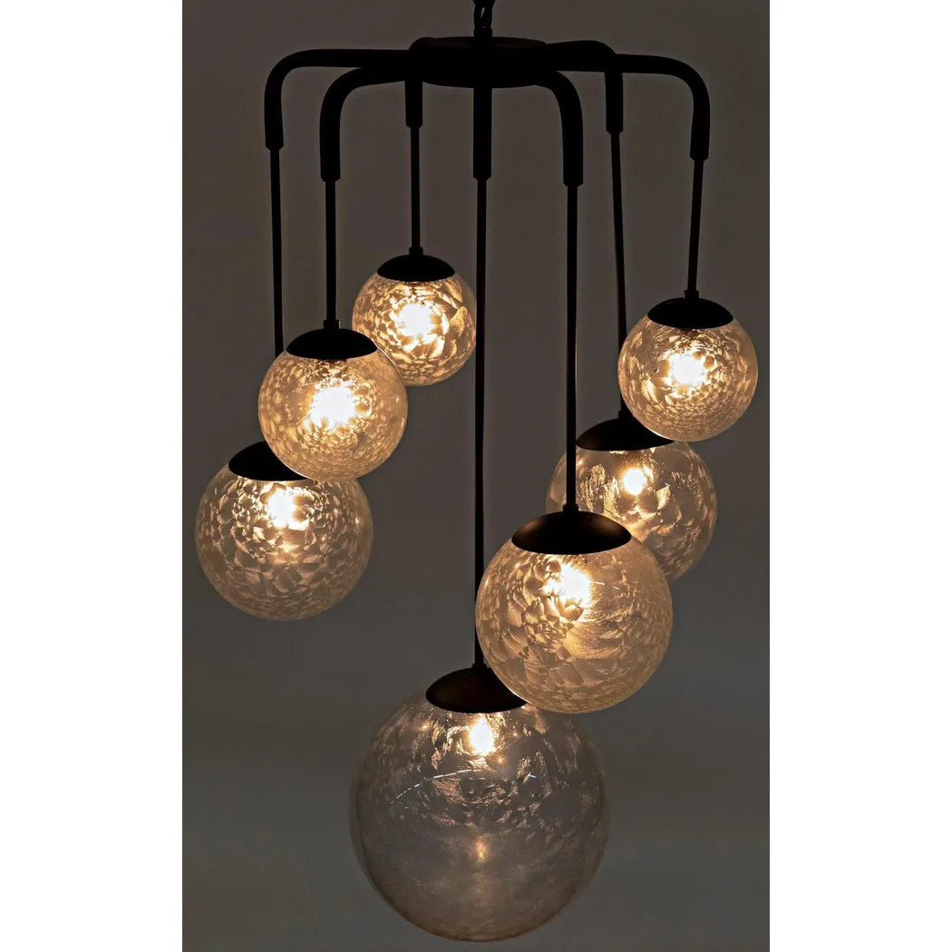 Artemis Chandelier, Steel with Black Finish