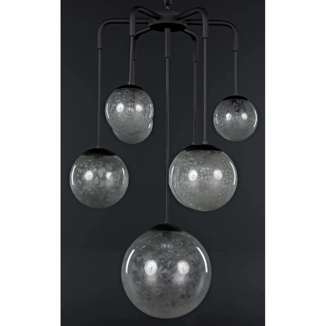 Artemis Chandelier, Steel with Black Finish