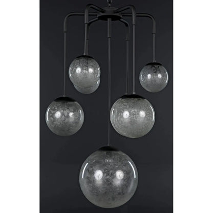 Artemis Chandelier, Steel with Black Finish