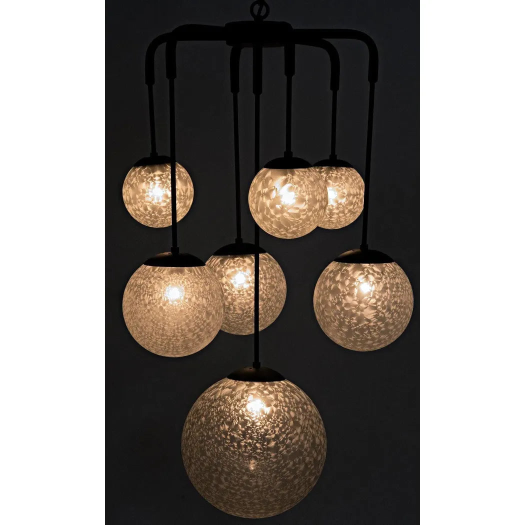 Artemis Chandelier, Steel with Black Finish