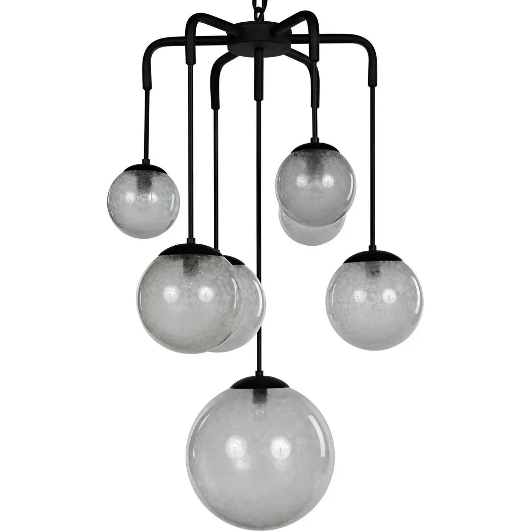 Artemis Chandelier, Steel with Black Finish