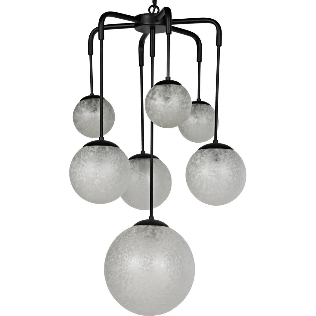 Artemis Chandelier, Steel with Black Finish