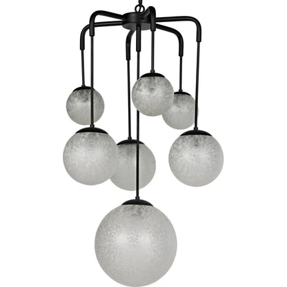 Artemis Chandelier, Steel with Black Finish