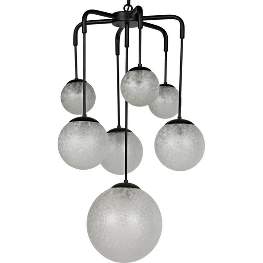 Artemis Chandelier, Steel with Black Finish