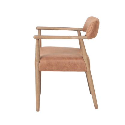 LH Home Artemis Top Grain Leather Dining Chair (Set of 2)