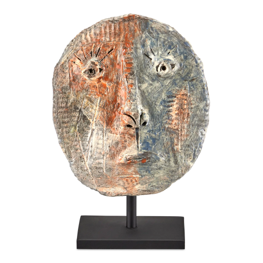 Artisan Small Face Disc-Statues & Sculptures-Currey & Co-Sideboards and Things