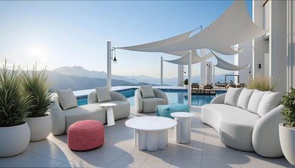 Zuo Modern Aruz Red Olefin Fabric Outdoor Ottoman