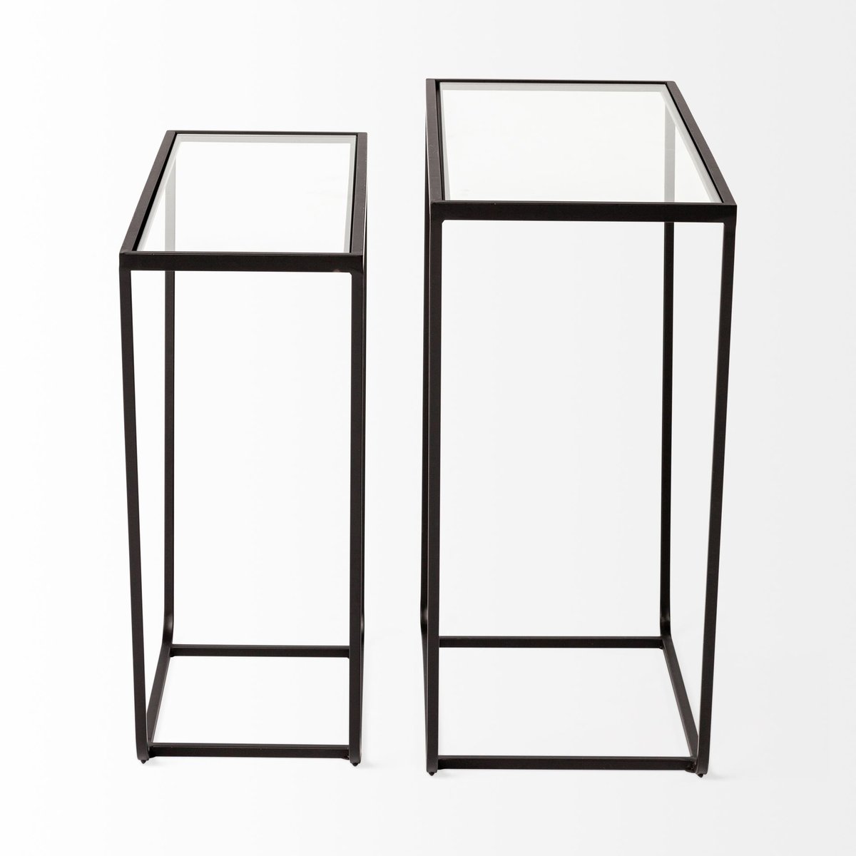 Mercana Arya Glass Top Rectangular Accent Table 2PC