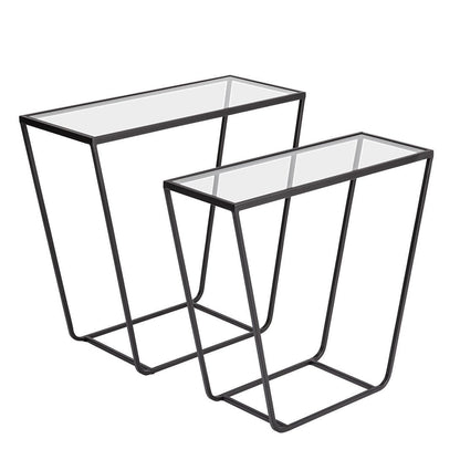 Mercana Arya Glass Top Rectangular Accent Table 2PC