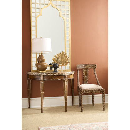 Chelsea House Aryana Demilune Shaped Artistic Wood Table