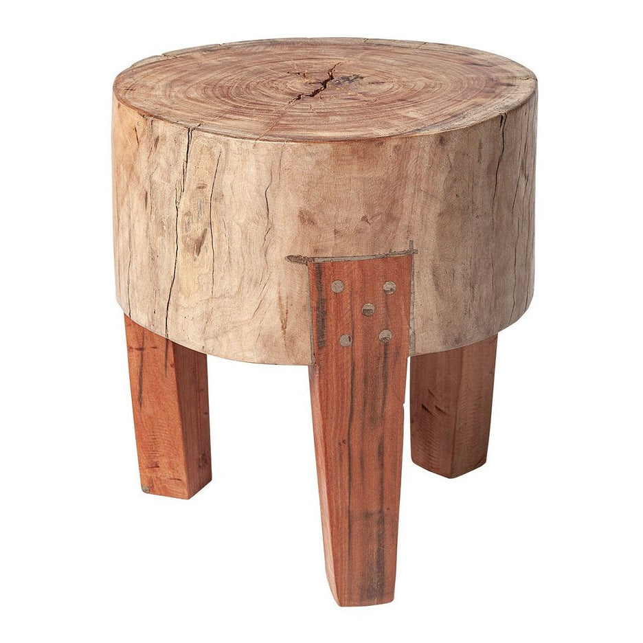 Mercana Asco 15"H Rustic Solid Reclaimed Wood Stool