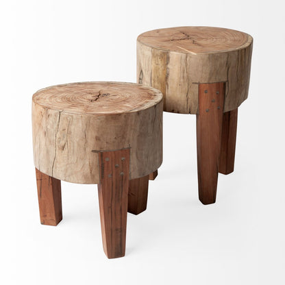 Mercana Asco 18"H Rustic Solid Reclaimed Wood Stool