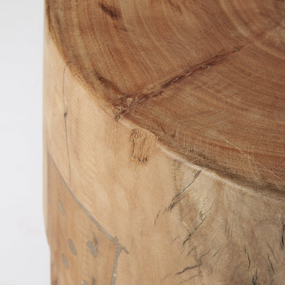 Mercana Asco 18"H Rustic Solid Reclaimed Wood Stool