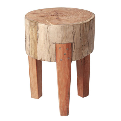 Mercana Asco 18"H Rustic Solid Reclaimed Wood Stool
