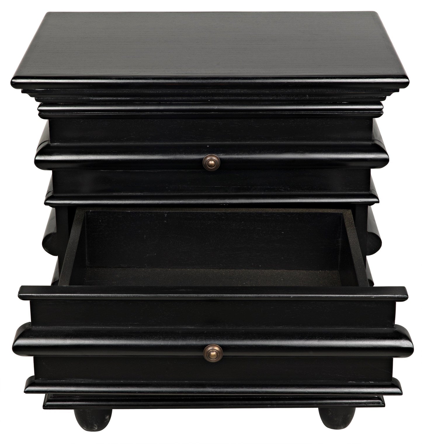 Ascona Wood Black Rectangle Side Table-Side Tables-Noir-Sideboards and Things