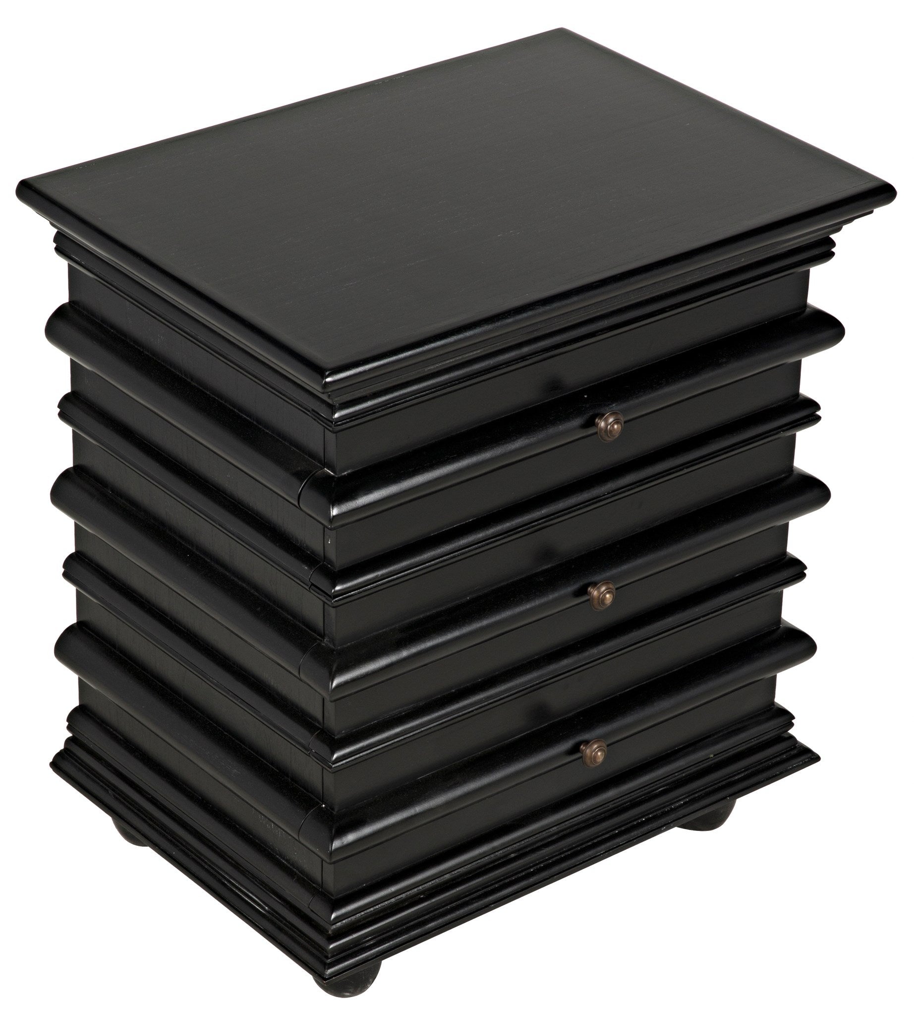 Ascona Wood Black Rectangle Side Table-Side Tables-Noir-Sideboards and Things