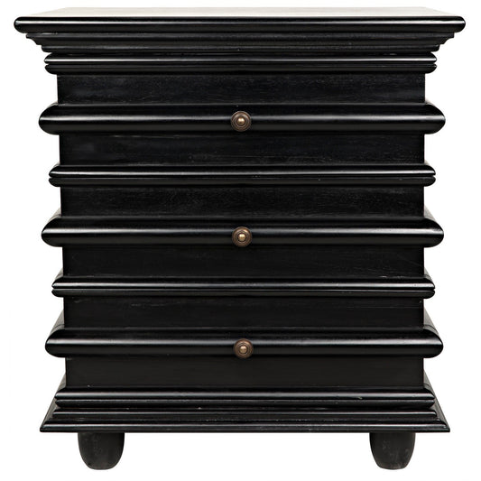 Ascona Wood Black Rectangle Side Table-Side Tables-Noir-Sideboards and Things