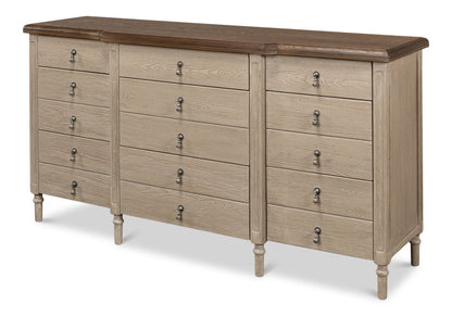 Asher 9 Drawer Sideboard Buffet for Dining Room-Sideboards-Sarreid-LOOMLAN