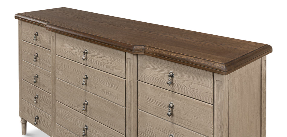 Asher 9 Drawer Sideboard Buffet for Dining Room-Sideboards-Sarreid-LOOMLAN