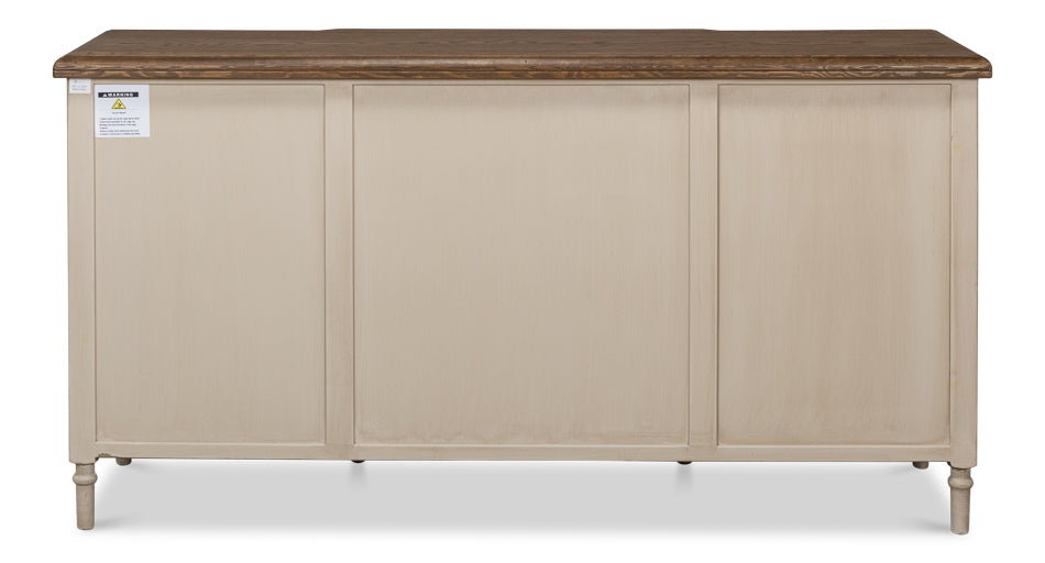 Asher 9 Drawer Sideboard Buffet for Dining Room-Sideboards-Sarreid-LOOMLAN