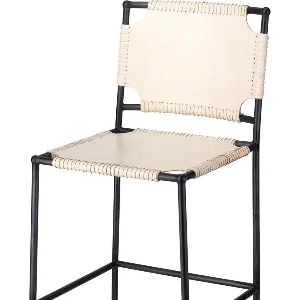 Asher Full Grain Leather Bar Stool