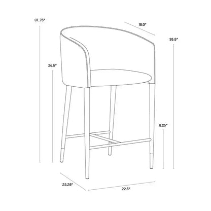 Asher Polyester Upholstered Counter Stool