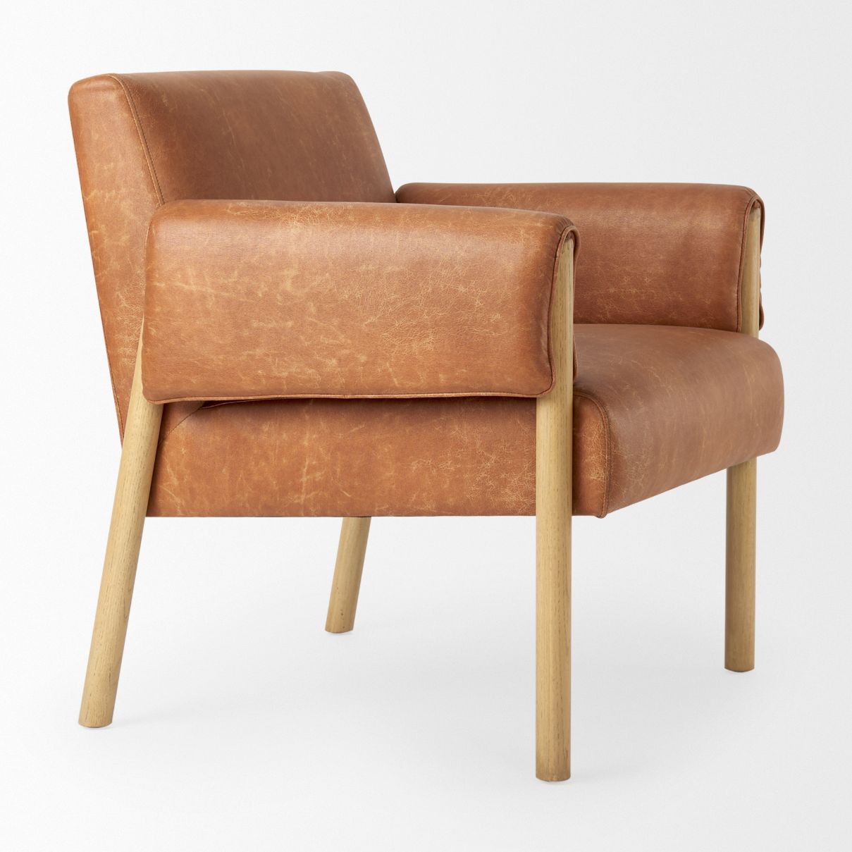 Mercana Ashton Brown Leather Accent Chair