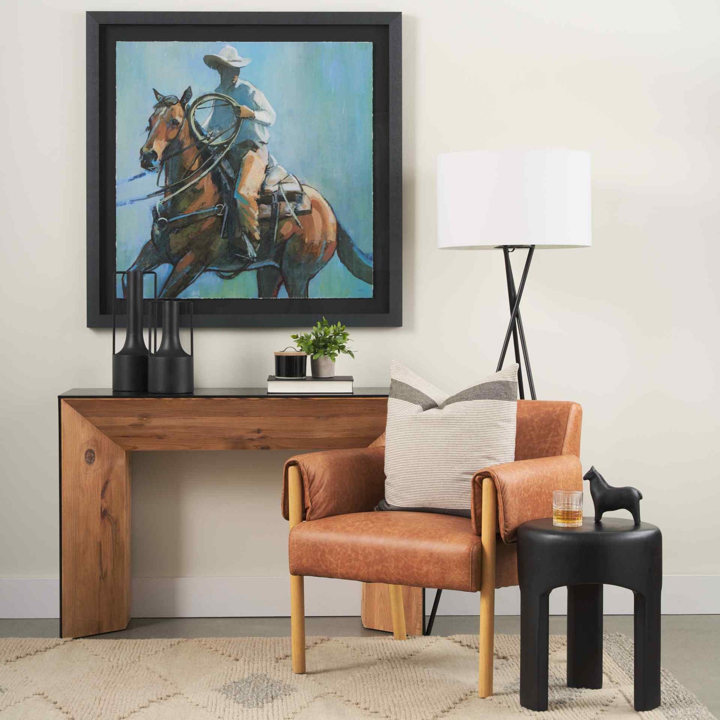 Mercana Ashton Brown Leather Accent Chair