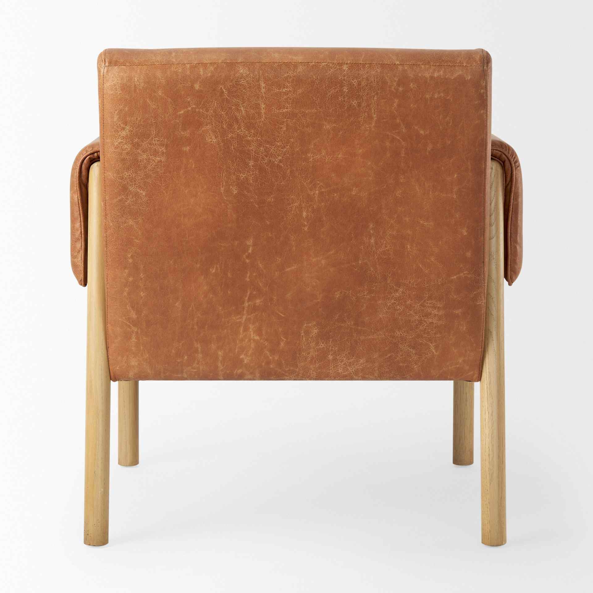 Mercana Ashton Brown Leather Accent Chair