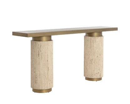 SUNPAN Ashva Travertine Based Sofa Table