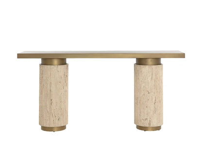 SUNPAN Ashva Travertine Based Sofa Table