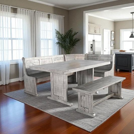 Aspen Valley Wooden Breakfast Nook Set-Dining Table Sets-Sunny D-LOOMLAN