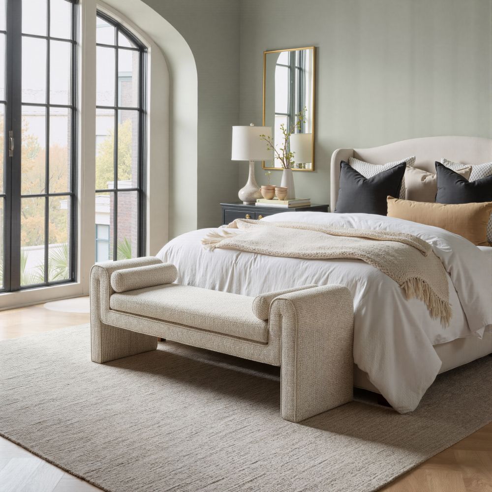 Zuo Modern Astar Textured Fabric Bedroom Bench