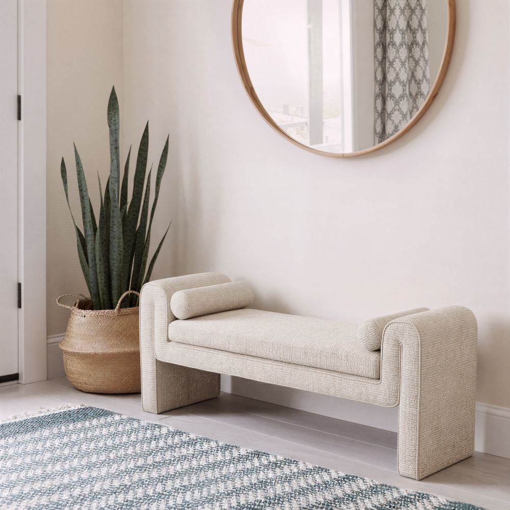 Zuo Modern Astar Textured Fabric Bedroom Bench