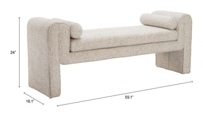 Zuo Modern Astar Textured Fabric Bedroom Bench