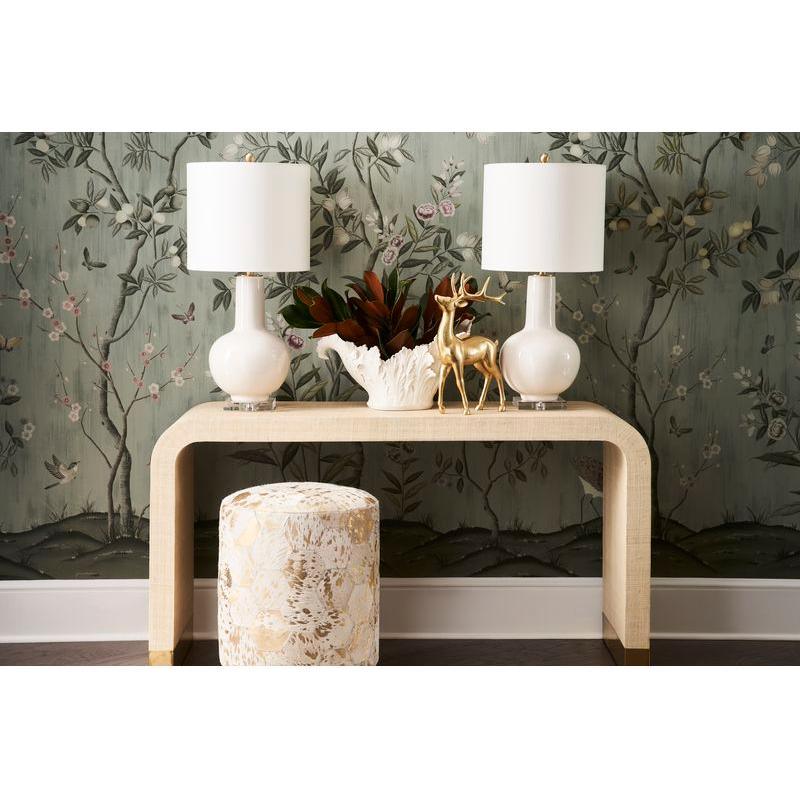 Chelsea House Astor Vase Cream Glazed Ceramic Body Table Lamp