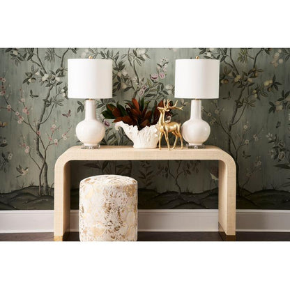 Chelsea House Astor Vase Cream Glazed Ceramic Body Table Lamp